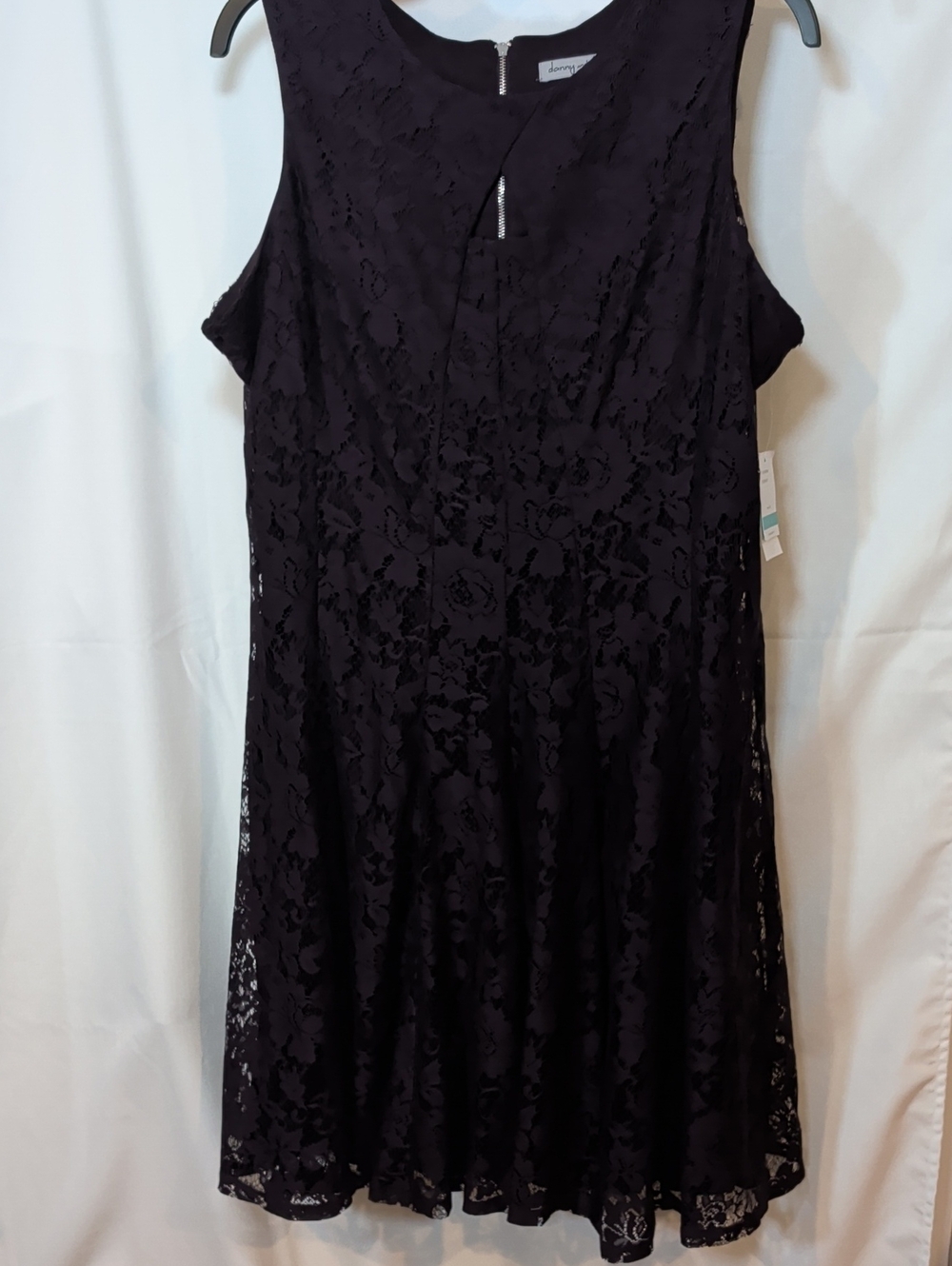 Danny & Nicole Eggplant Lace Midi Dress